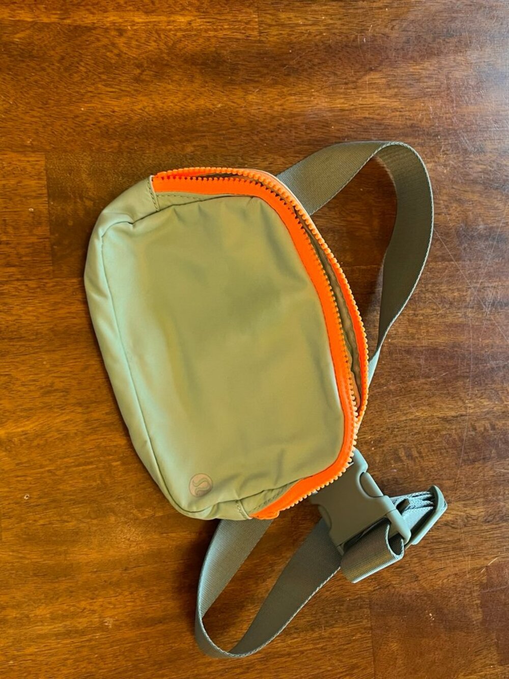 lululemon Everywhere Belt Bag 1L Sage Green Orange Trim Crossbody